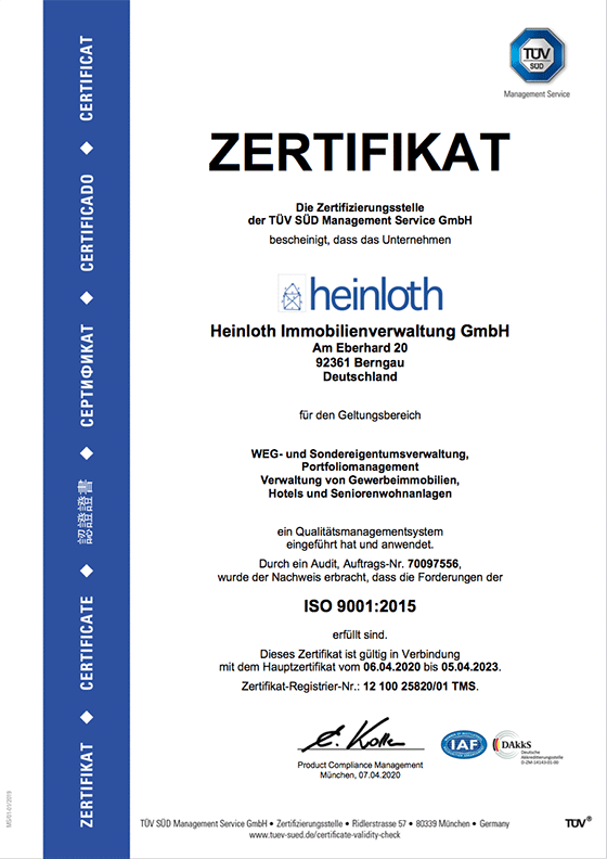 Zertifizierung Tüv-Süd