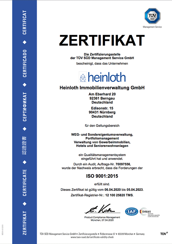Zertifizierung Tüv-Süd