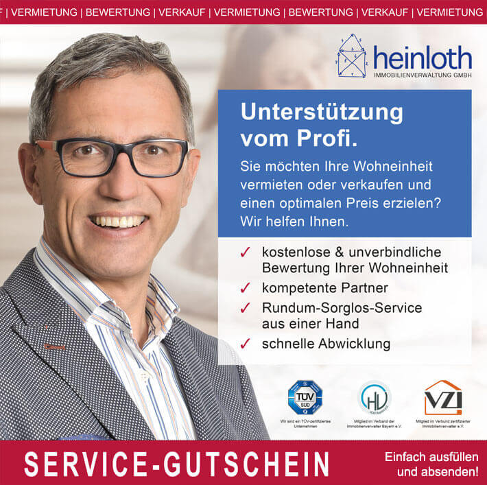Unterstützung vom Profi bei Vermietung, Bewertung und Verkauf – heinloth-Immobilienverwaltung GmbH